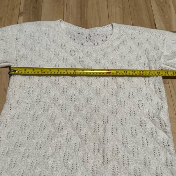 Vintage laced knit short sleeve sweater - Picture 6 of 7